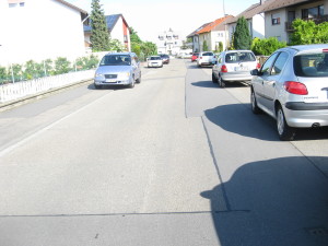 Zugeparkte von Kleist-Straße bereits morgens um kurz vor 9.00 Uhr.